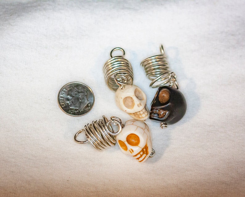 Skull Drops Dread Beads Braid Beads Hair Jewelry Set Of 3 Etsy
