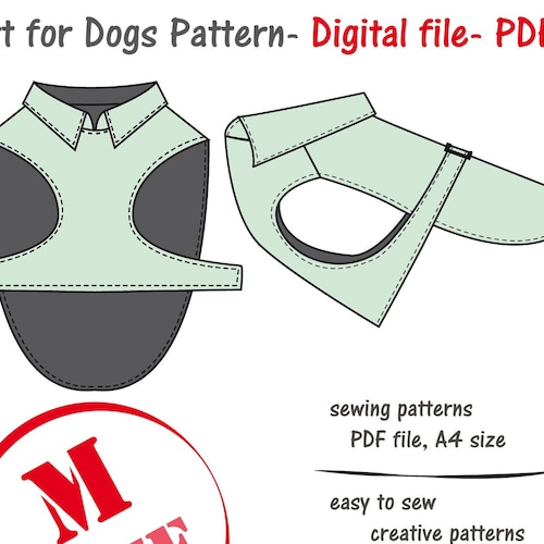 Medium Dog Shirt Sewing Pattern PDF Dog Clothes Pattern Dog Etsy