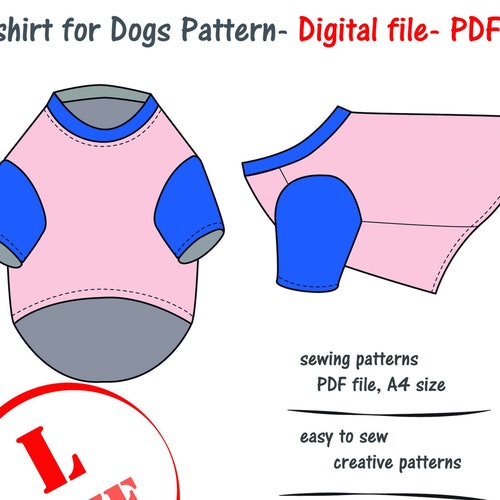 Dogs Shirt Pattern PDF Big Dog Clothes Pattern Dog Jacket Etsy