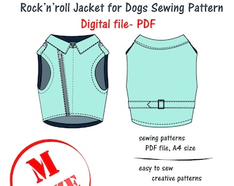 Medium Dog Jacket Sewing Pattern PDF, Dog Clothes Sewing Pattern, Dog Vest Sewing Pattern, Dog Shirt PDF