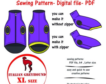 Italian Greyhound(XL) Blouse Sewing Pattern PDF, Italian Greyhound Top Sewing Pattern, Italian Greyhound Clothes Sewing Patterns Pdf