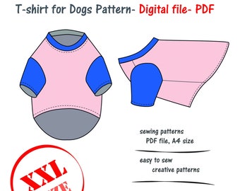 Large(2xl) Dog T-shirt Sewing Pattern, Big Dog Clothes Sewing, Dog Sweater Pattern, Blouse Dog PDF, Clothes Pet, Top Dog PDF, Blouse Dog