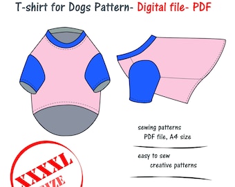 Giant(4xl) Dog T-shirt Sewing Pattern, English Mastiff Clothes Pdf, Great Dane Pdf Sewing, Cane Corso Clothes, Extra Large Dog Tshirt PDF