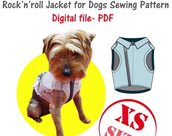 Extra Small Dog's Jacket Sewing Pattern, Cat Clothes Sewing Pattern, Cat Coat Sewing Pattern, Small Dog Coat Digital Pattern, Cat Jacket Pdf