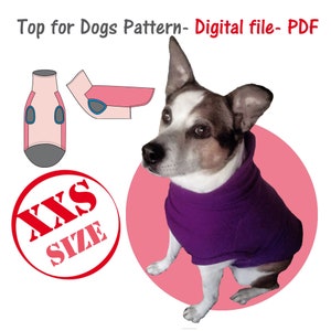 Extra Small Dog Top Sewing Pattern, Small Dog Fleece Polo Pattern, Dog Sweater Pattern, Blouse Dog PDF, Clothes Pet, Top Dog PDF, Blouse Dog