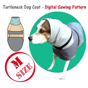 Turtleneck Big Dogs Sweater Sewing Pattern, Blouse Big Dog Sewing Digital Pattern, Large Dogs Coat Pattern, Sweatshirt Dog Pdf, Raincoat Dog