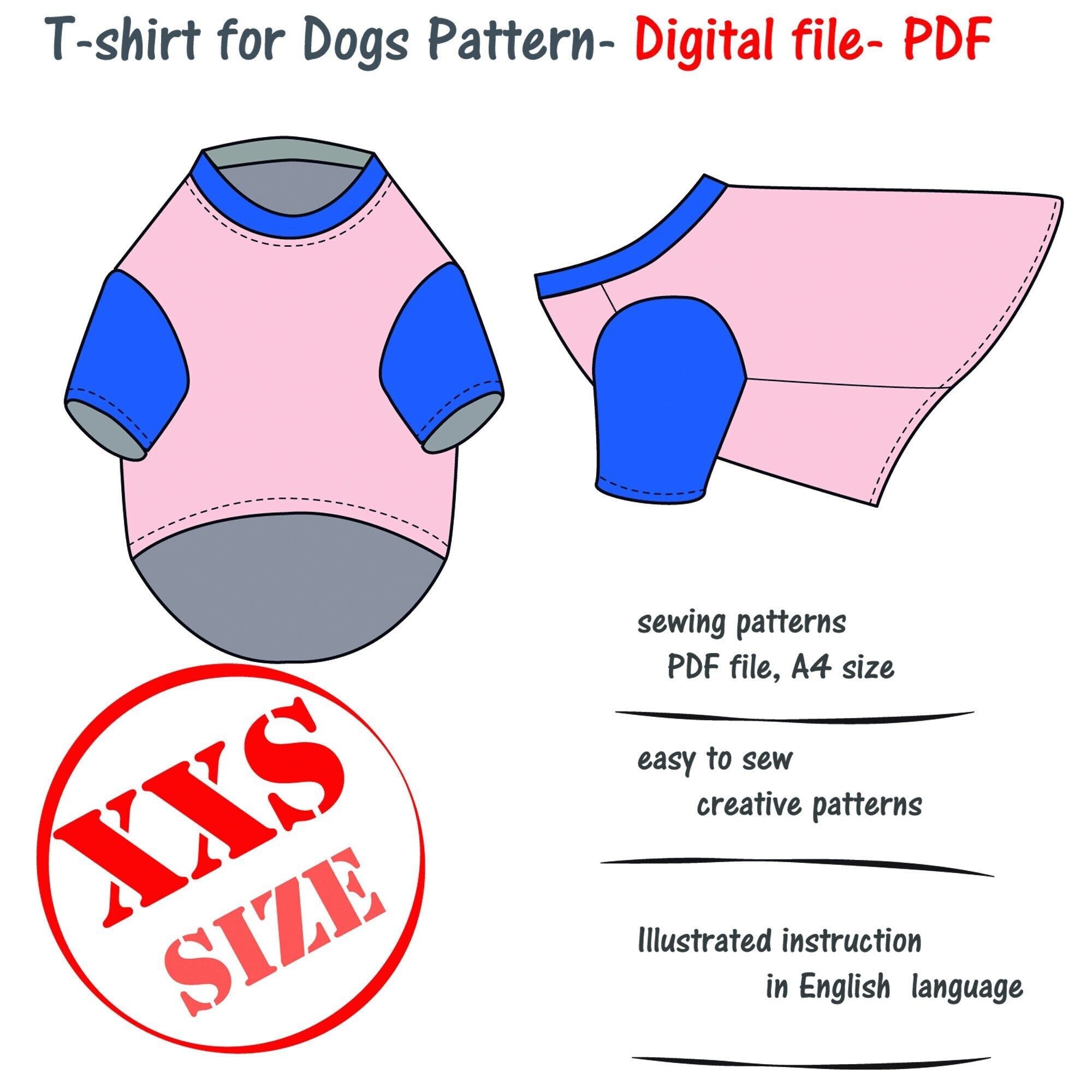 miniature-dogs-t-shirt-sewing-pattern-pdf-mini-dog-clothes-pattern-dog-sweater-pattern-dog-blouse-pdf-dog-top-sewing-pdf-etsy