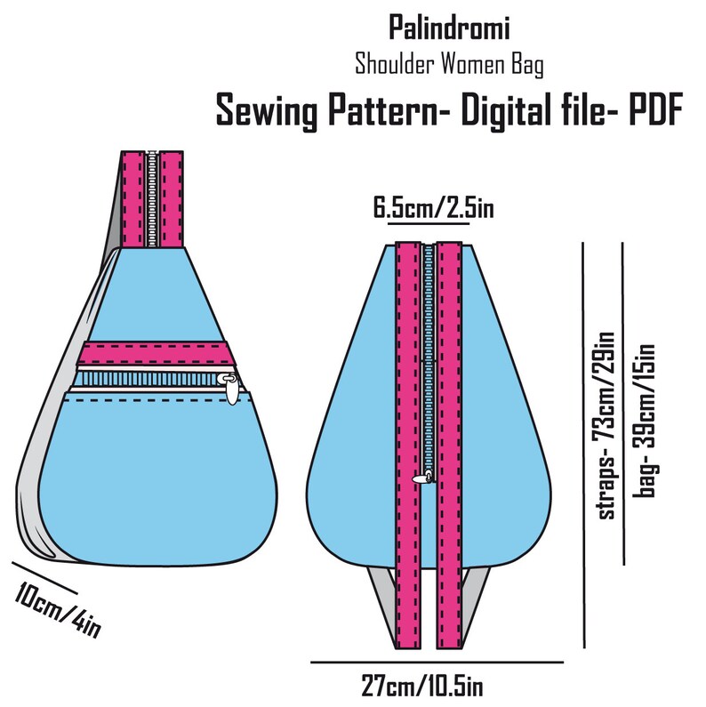Women Shoulder Bag Sewing Pattern PDF Backpack Sewing Etsy
