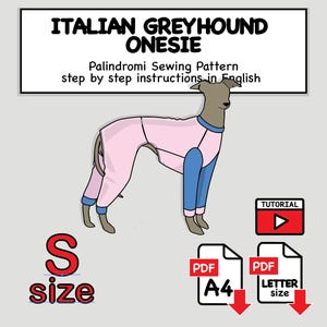 Italian Greyhound Jumpsuit Sewing Pattern – Digital PDF Download - Size S