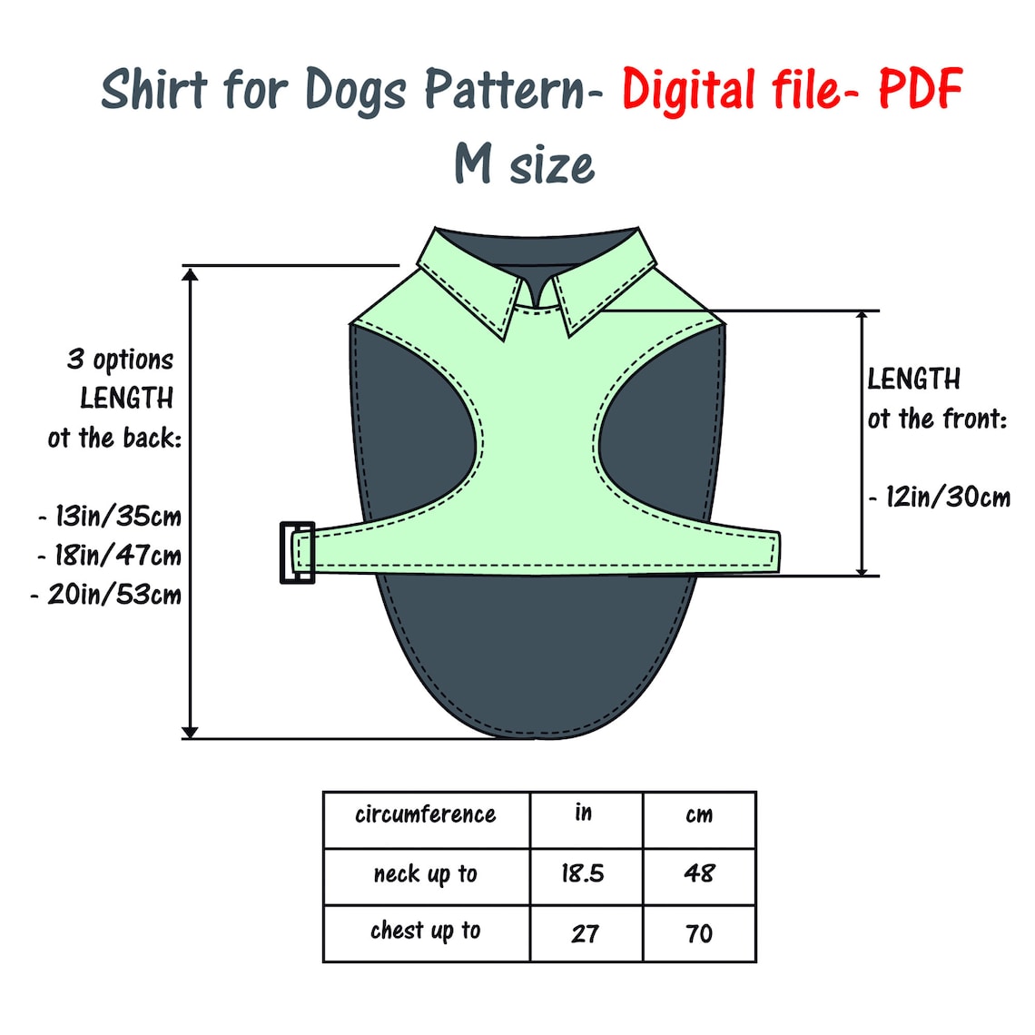 Medium Dog Shirt Sewing Pattern PDF Dog Clothes Pattern Dog Etsy