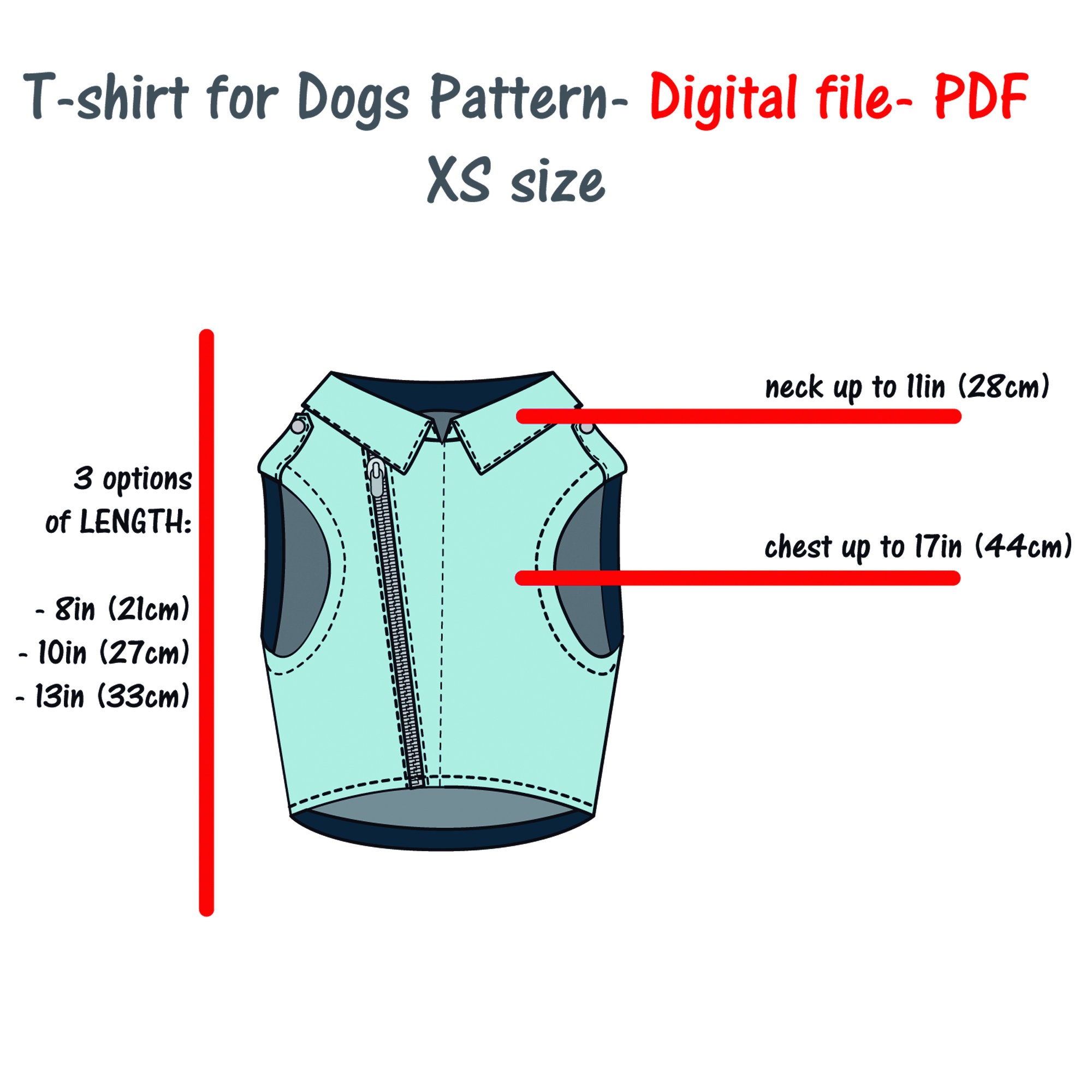 Extra Small Dog's Jacket Sewing Pattern Cat Clothes Etsy