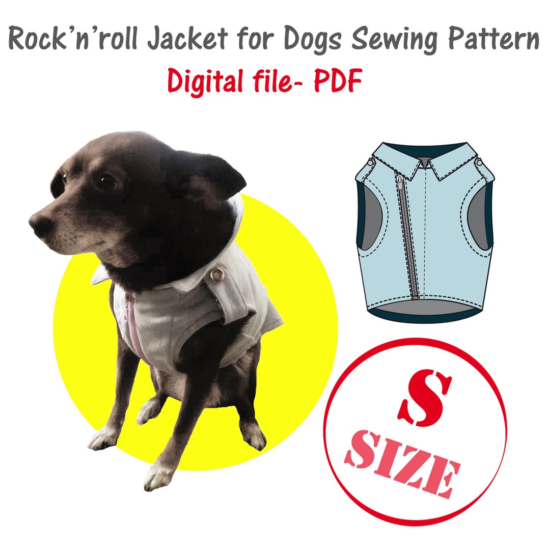 Small Dog's Rock'n'roll Jacket Sewing Pattern, Small Dog Clothes Sewing