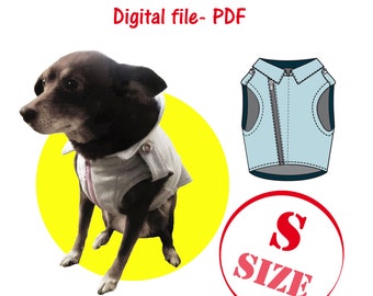 Small Dog's Rock'n'roll Jacket Sewing Pattern, Small Dog Clothes Sewing Pattern, Dog Vest Sewing Pattern, Dog's Coat Digital Sewing Pattern