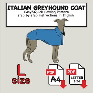 Naaipatroon Italiaanse windhondjas pdf - maat L (A4/Letter-formaten)