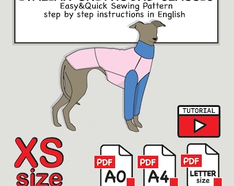 Italian Greyhound XS T-Shirt Sewing Pattern (PDF Download)