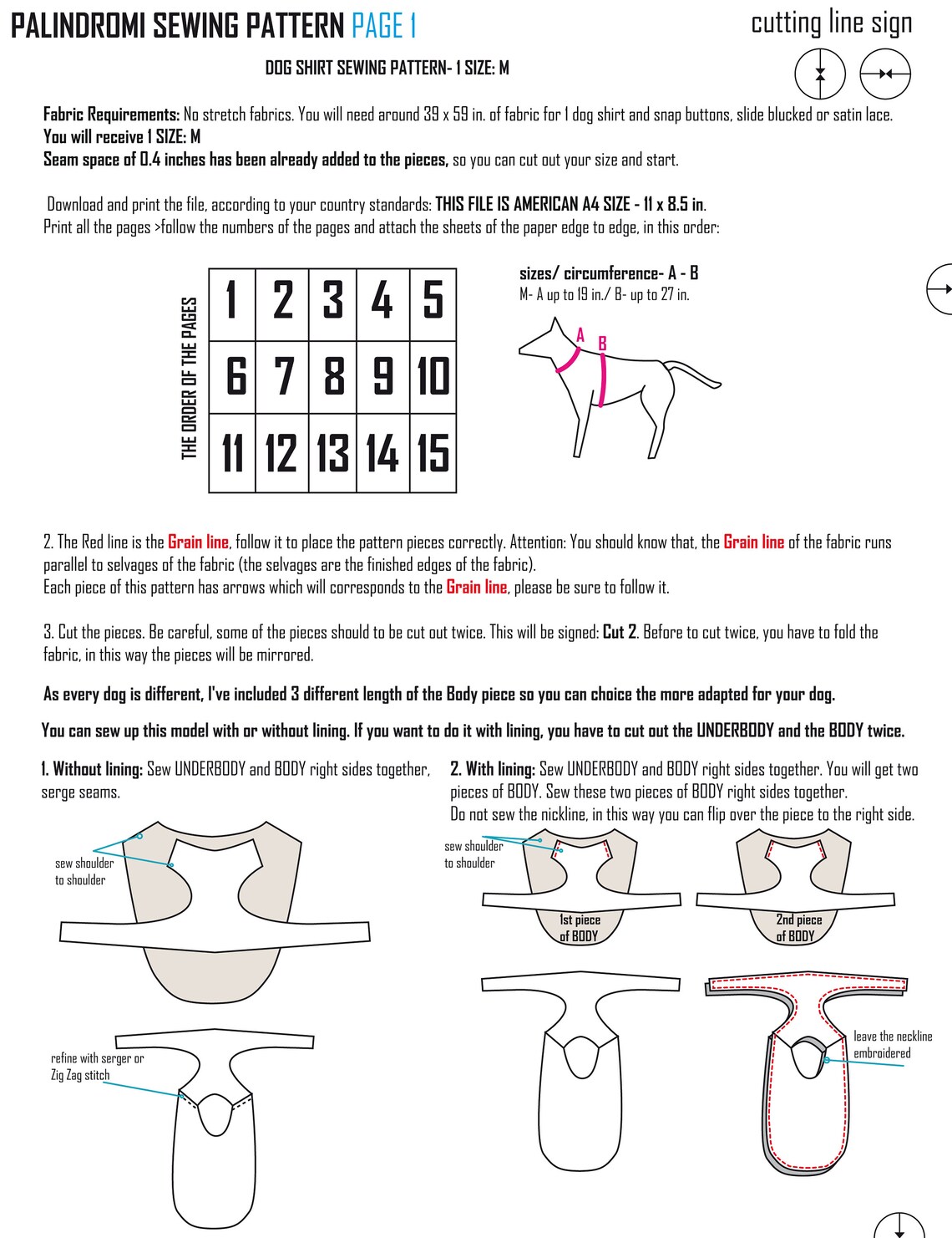 Dogs Shirt Pattern PDF Big Dog Clothes Pattern Dog Jacket Etsy UK