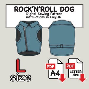 Large Dogs Moto Jacket Digital Sewing Pattern Pdf, Dog Vest Pattern, Dog Shirt Pattern, Dog Blazer Pattern, Dog Vest Pattern, Dog Suit Pdf