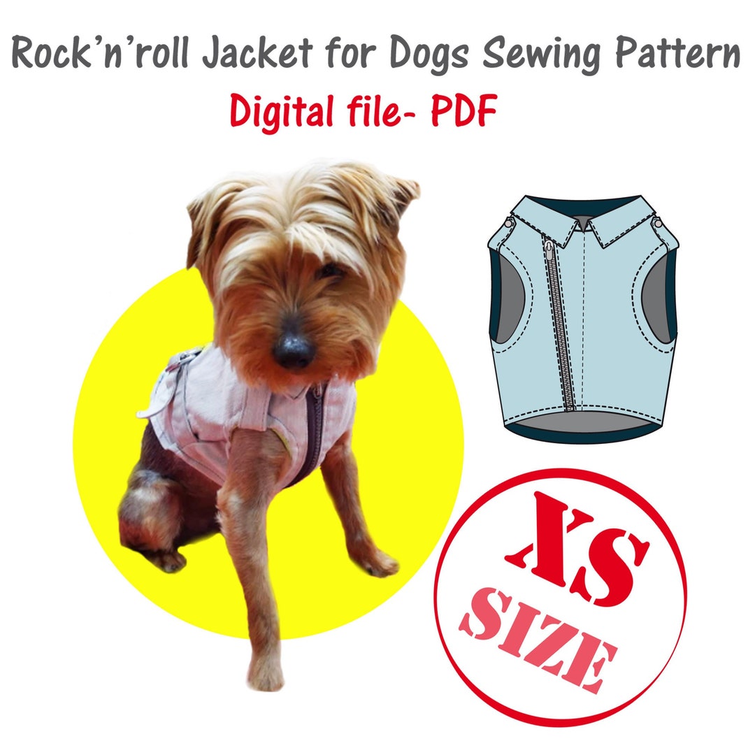 Extra Small Dog's Jacket Sewing Pattern, Cat Clothes Sewing Pattern