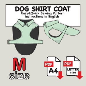 Medium Dog Shirt Sewing Pattern: Dog Coat, Jacket, Raincoat (PDF Digital Download)