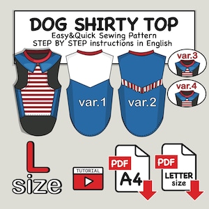 Dog Singlet Sewing Pattern-Unisex (L Size) - PDF Download