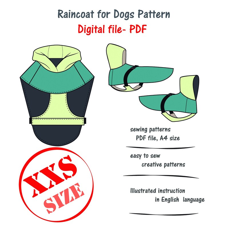 Extra Small Dog Raincoat Sewing Pattern Digital File Dog Etsy