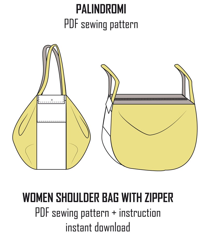 Women Shoulder Bag Sewing Pattern PDF Backpack Sewing Etsy