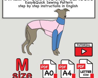 Schnittmuster Italienisches Windspiel T-Shirt Schnitt (Größe M PDF-Download)