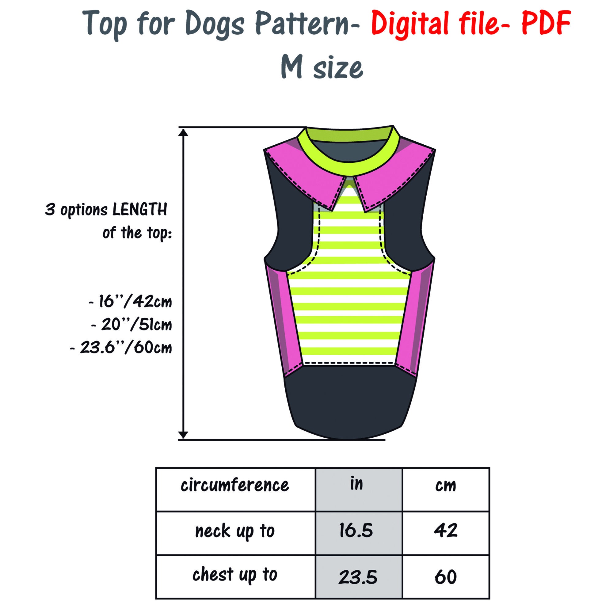 Dog Tee Shirtm Digital Sewing Pattern Dog Blouse Pattern Etsy