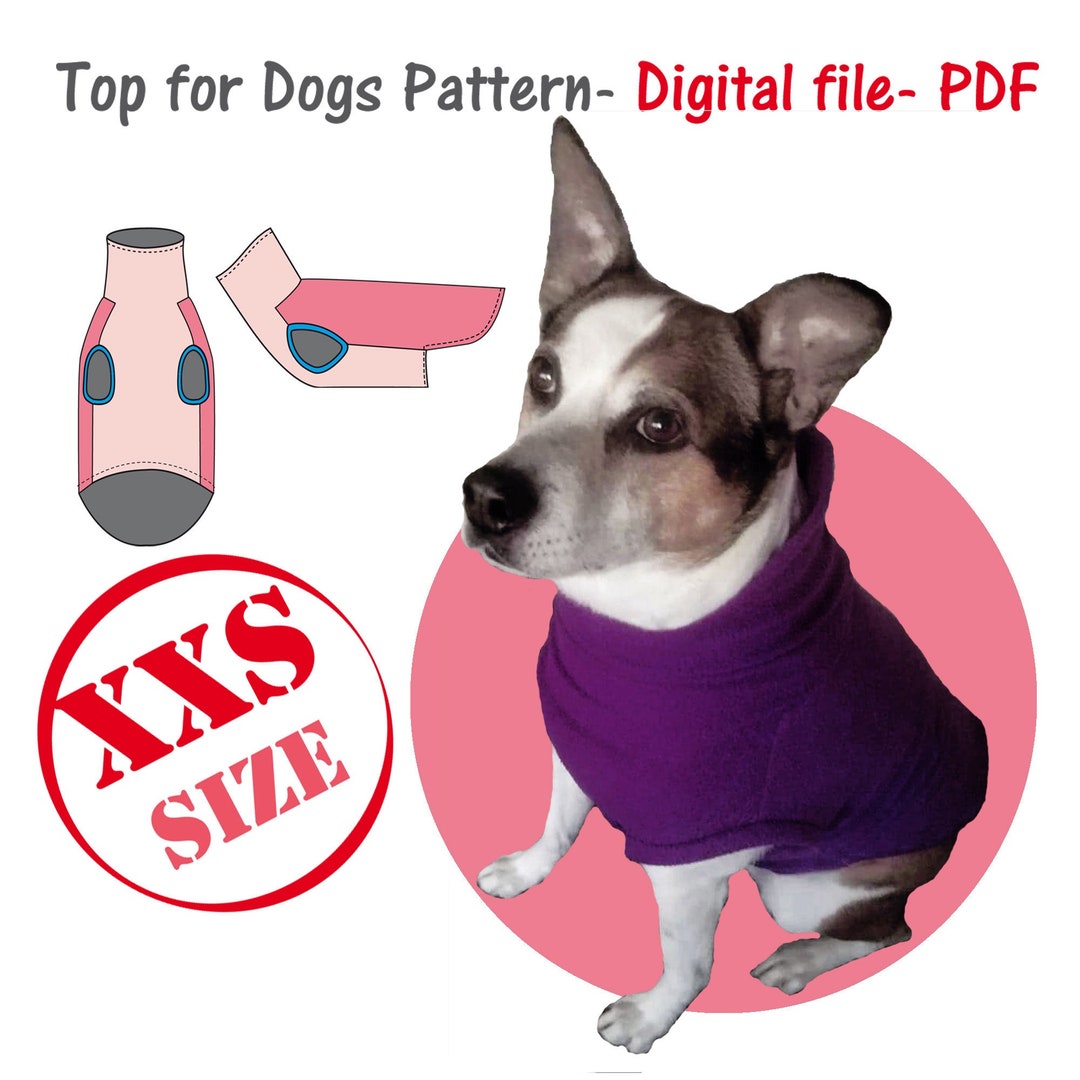 Extra Small Dog Top Sewing Pattern, Small Dog Fleece Polo Pattern, Dog