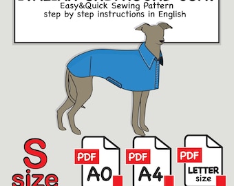Italian Greyhound Dog Coat Sewing Pattern: Size S (PDF Pattern)