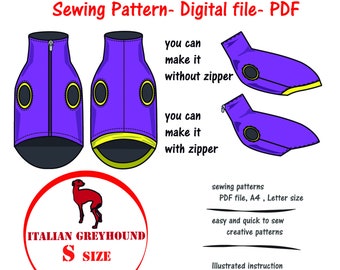 Italian Greyhound(S) Blouse Sewing Pattern PDF, Italian Greyhound Top Sewing Pattern, Italian Greyhound Clothes Sewing Patterns Pdf