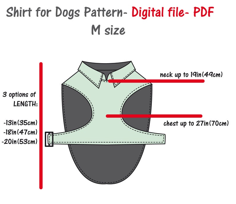 Dogs Shirt Pattern PDF Big Dog Clothes Pattern Dog Jacket Etsy UK