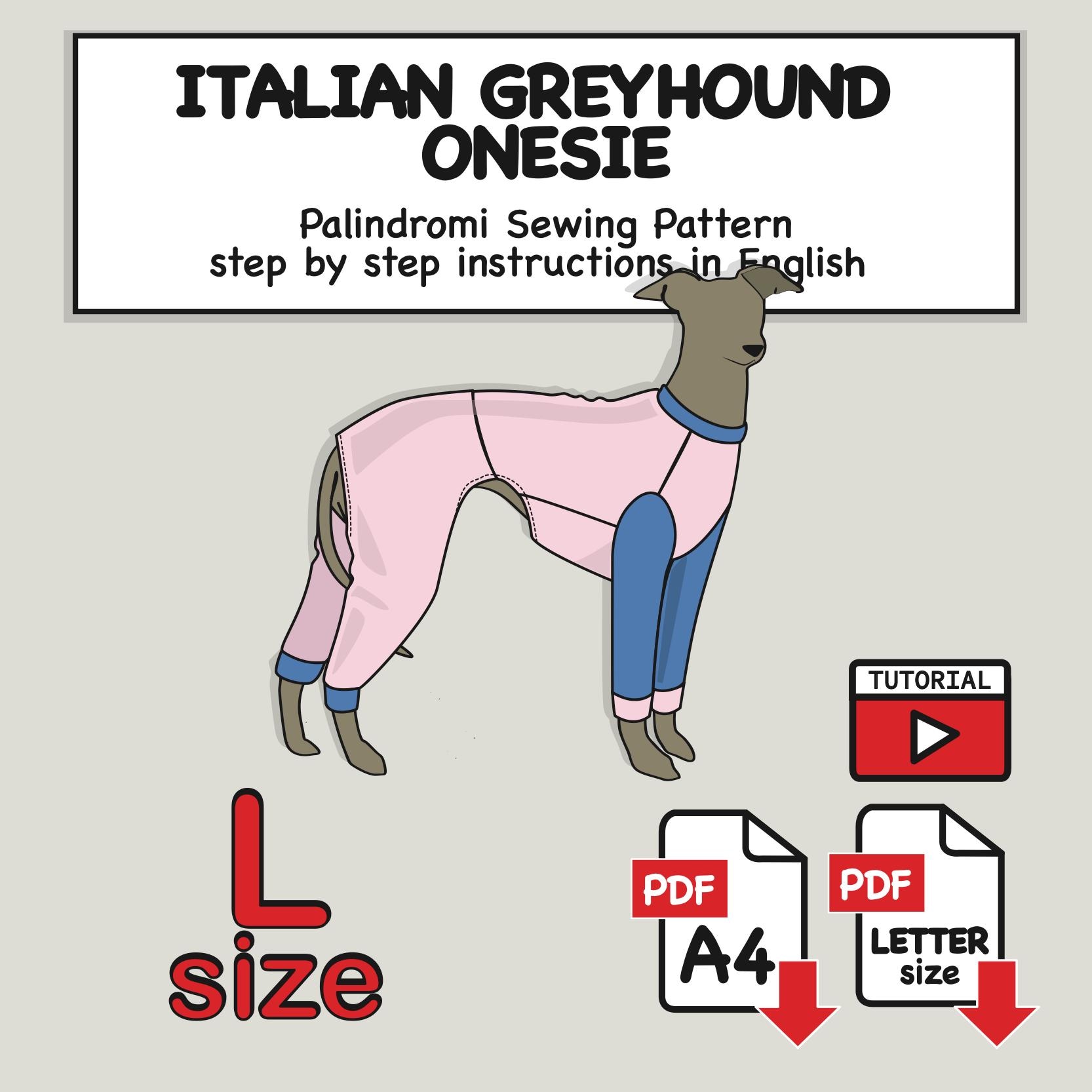Greyhound Alpha Pattern Italian Greyhound Jumpsuit Sewing Pattern – Digital PDF Download - Size ...