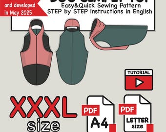 Huge Dog Top Sewing Pattern: XXXL Dog Clothes (PDF Digital Download)