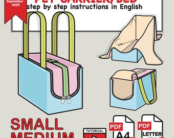 Pet Carrier & Travel Bed Sewing Pattern – 2 Sizes (PDF Pattern)