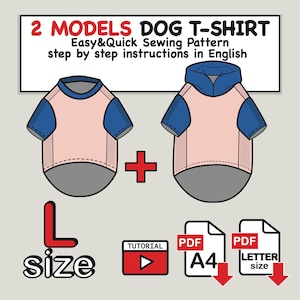 Large Dog T-Shirt & Hoodie Sewing Pattern (PDF Digital Download) - Size L