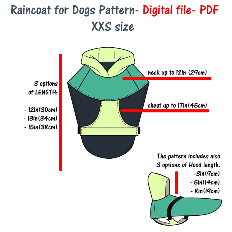 Extra Small Dog Raincoat Sewing Pattern Digital File Dog Etsy