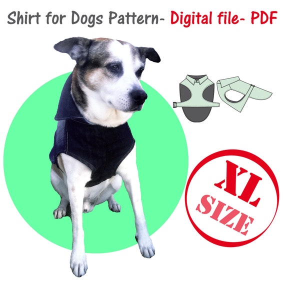 Dogs Shirt Pattern PDF Big Dog Clothes Pattern Dog Jacket Etsy