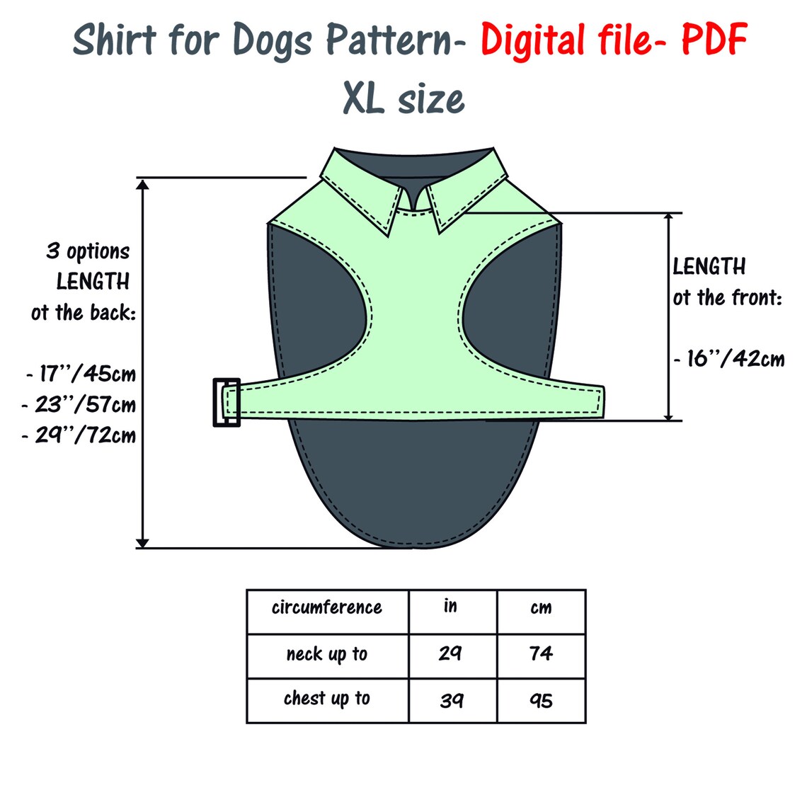 Giant Dog Shirt Sewing Pattern PDF Giant Dog Clothes Sewing Etsy