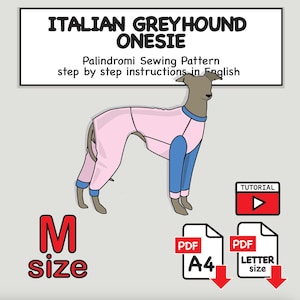 Mönster för italiensk vinthundsjump – Digital PDF-nedladdning – Storlek M