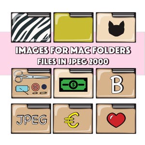MacOSフォルダ用画像100枚セット、MacOS用フォルダオーガナイザー、MacOSフォルダのカスタマイズ、jpeg2000画像、高品質ポップアートMacフォルダ
