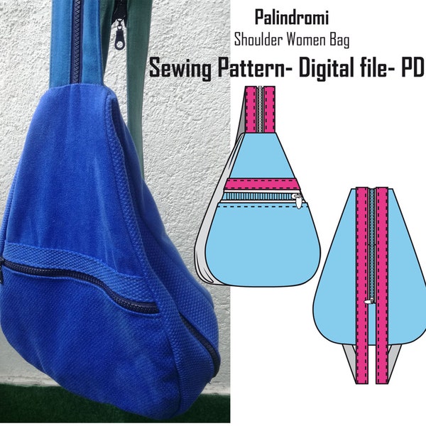 Women Shoulder Bag Sewing Pattern PDF, Backpack Sewing, Digital Sewing, Handbag Pattern PDF, Accessories Sewing,Shoulder Bag Pattern,