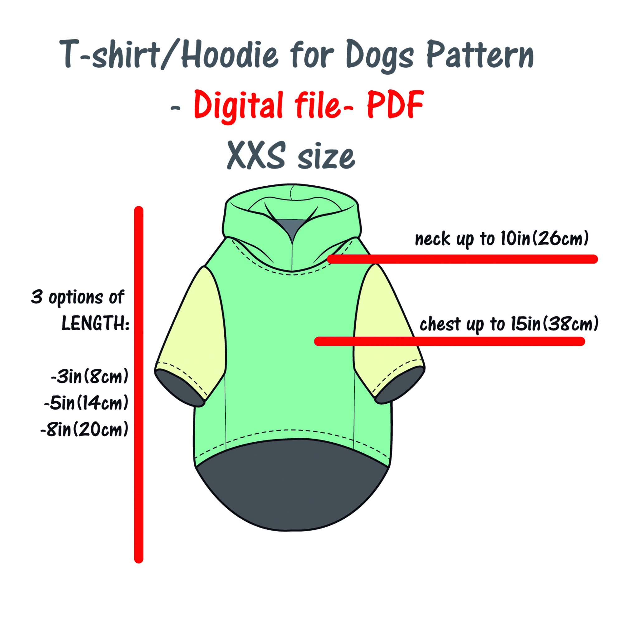 Miniature Dog Hoodie Sewing Pattern PDF Cat Hoodie Sewing Etsy