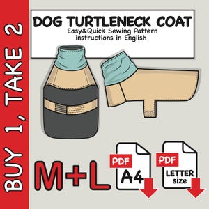 Mönster för hundkappa med polotröja och mellanstor krage: DIY-regnkappa (PDF-nedladdning)