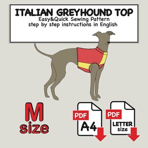 Patrón de costura para camiseta sin mangas para galgo italiano (talla M): Iggy Tank Top (PDF)