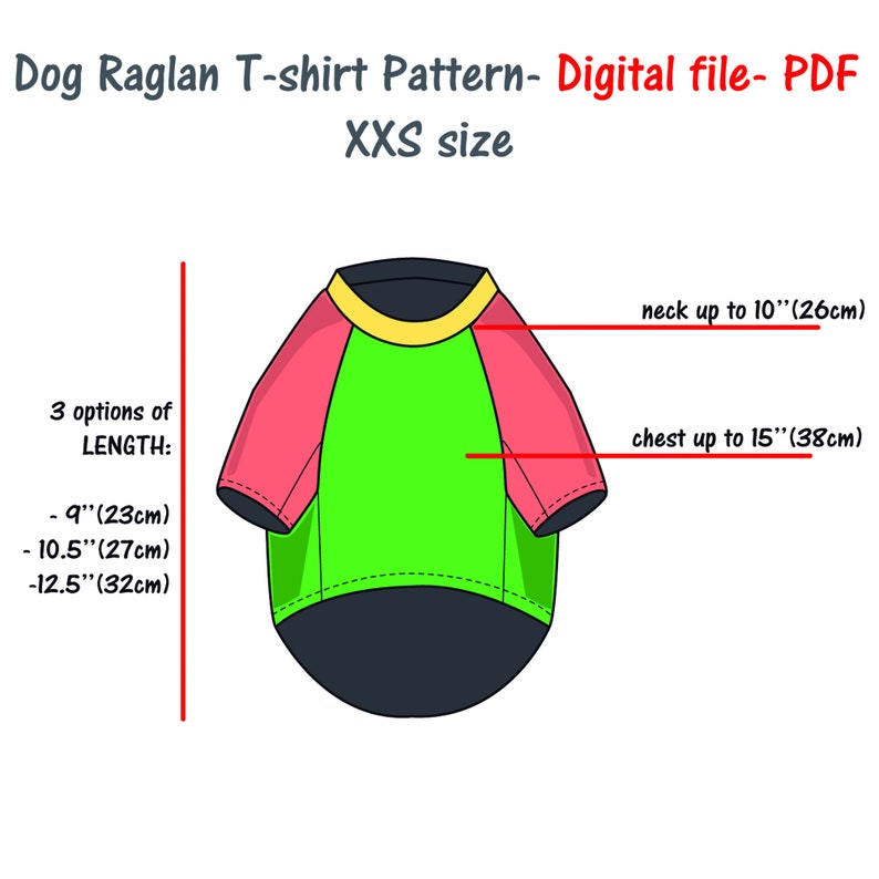 Miniature Dog Raglan T-shirt Sewing Pattern Pdf Small Dog - Etsy