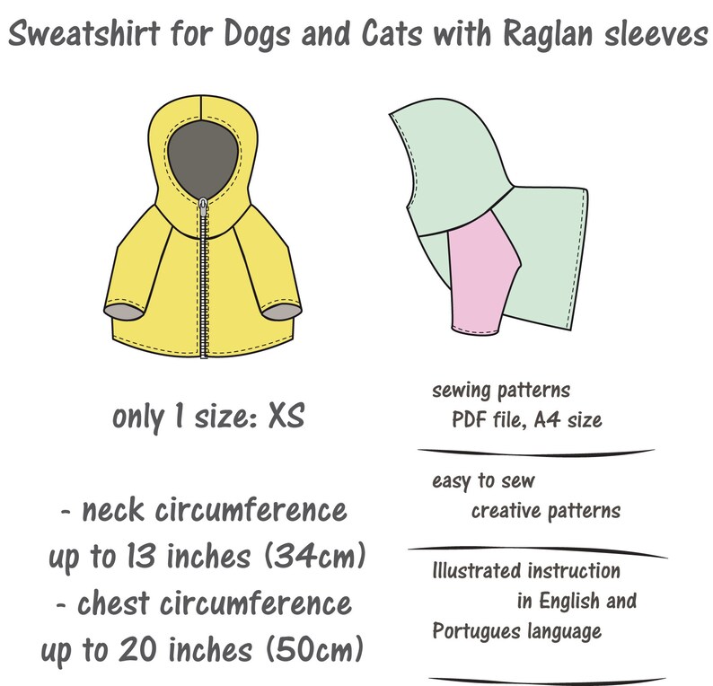 Dog Sweatshirt XS Pattern Sewing PDFDog Sweatshirt Pattern Etsy