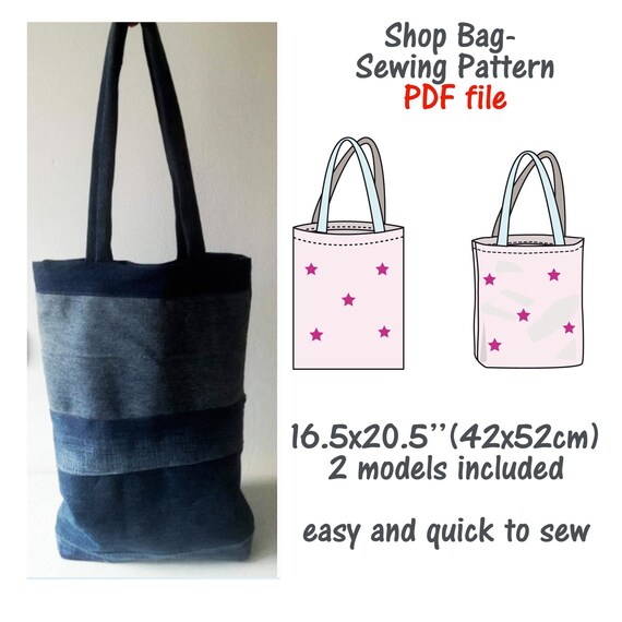 Simply Bag Sewing Shopping Bag Pattern Sewing PDF Tote Bag Etsy