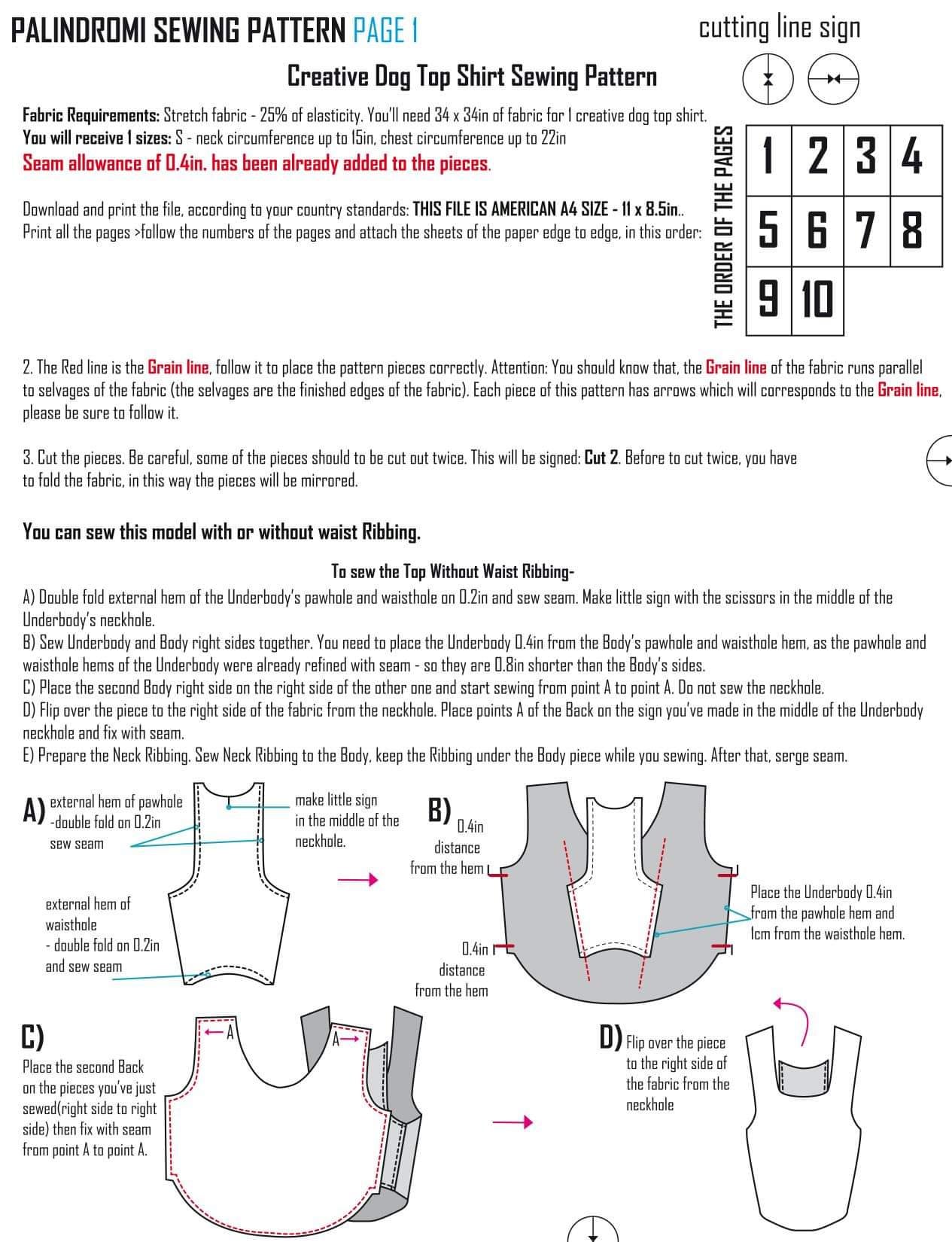 Small Dog Tshirt Sewing Pattern Small Dog Clothes Pattern Etsy