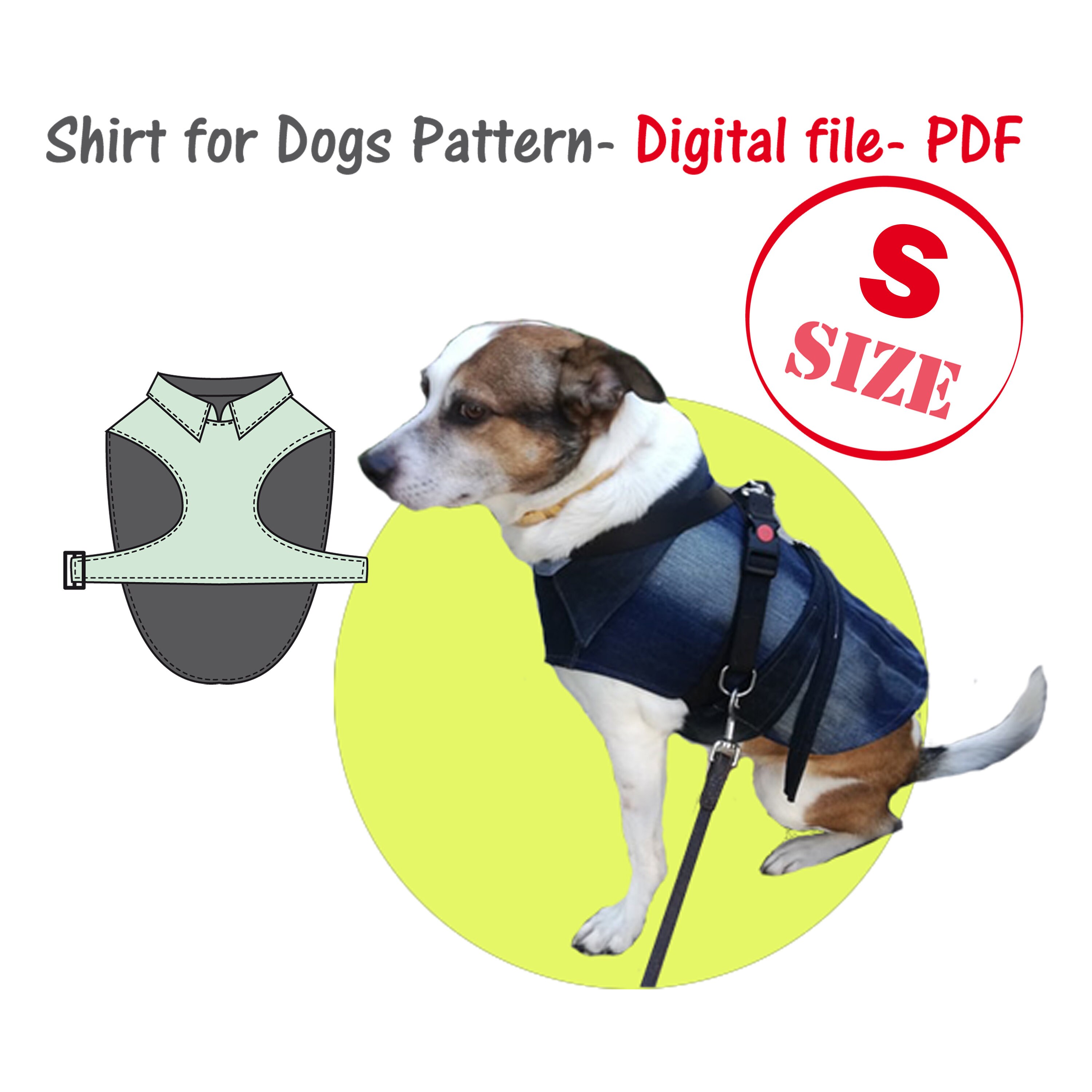 Dogs Shirt Pattern PDF Dog Clothes Pattern Dog Jacket Sewing Etsy